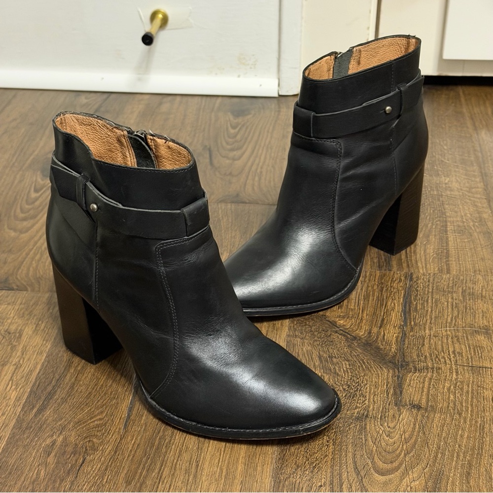 Madewell Sammie Elegant Black Leather Ankle Boots size 9